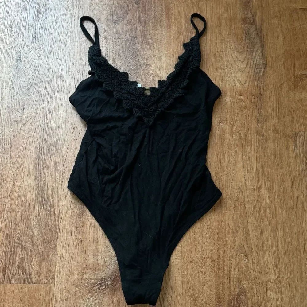 Free People Intimately Black Bodysuit Women’s Small